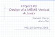 Project #3: Design of a MEMS Vertical Actuator