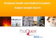 ProQuest Health and Medical Complete  Subject Sample Search
