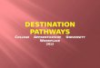 Destination Pathways C ollege A pprenticeship U niversity W orkplace 2012