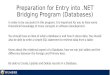 Preparation for Entry into .NET  Bridging  Program (Databases)