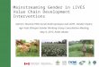 Mainstreaming Gender in LIVES  Value Chain Development Interventions