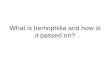 What is hemophilia and how is it passed on?