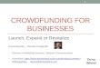 Crowdfunding for  Businesses