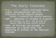 The Early Colonies