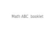 Math ABC  booklet
