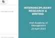 INTERDISCIPLINARY RESEARCH & WRITING