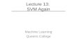 Lecture 13:  SVM Again
