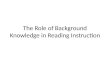 The  Role of Background Knowledge in Reading Instruction
