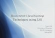Document Classification Techniques using LSI