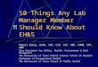 50 Things Any Lab Manager Member Should Know About EH&S