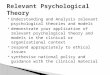 R elevant  Psychological Theory