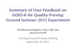 Summary of User Feedback on GOES-R Air Quality Proving Ground Summer 2011 Experiment
