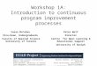 Workshop 1A: Introduction to continuous program improvement processes