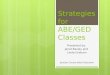 Strategies for ABE/GED Classes
