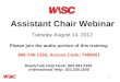 Assistant Chair Webinar