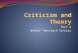 Criticism and Theory