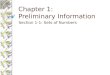 Chapter 1: Preliminary Information