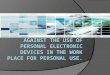 Against The use of personal electronic devices in the work place for personal Use