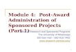 Module 4:  Post-Award Administration of Sponsored Projects (Part 1)