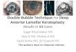 Double Bubble Technique  For Deep Anterior Lamellar  Keratoplasty :  Results In  53  Cases