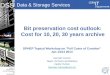 Bit preservation cost outlook: Cost  for  10,  20, 30 years archive
