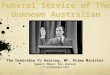Funeral Service of The Unknown  Australian Soldier