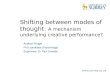 Shifting between modes of thought:  A mechanism underlying creative performance?