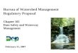 Bureau of Watershed Management Regulatory Proposal
