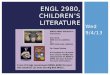 ENGL 2980, Childrenâ€™s Literature