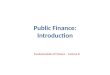 Public Finance: Introduction