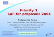Priority 3  Call for proposals 2004