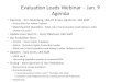 Evaluation Leads Webinar – Jan.  9 Agenda