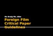 Foreign Film Critical Paper Guidelines