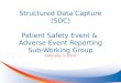 Structured Data Capture (SDC) Patient Safety Event &  Adverse Event Reporting Sub-Working Group