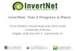 InvertNet: Year 2 Progress  &  Plans