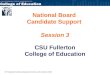 National Board  Candidate Support  Session 3