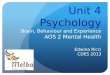 Unit 4 Psychology Brain,  Behaviour  and Experience AOS 2 Mental Health Edwina Ricci CDES 2013