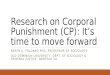 Research on Corporal Punishment (CP): It’s time to move forward