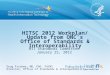 HITSC 2012  Workplan / Update from ONC’s Office of Standards & Interoperability