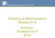 Reading & Mathematics Grades 3–8 Science  Grades 5 & 8 2013