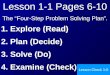 Lesson 1-1 Pages 6-10