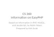 CS 360 Information on  EasyPHP