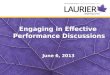 Engaging in Effective  Performance Discussions