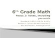 6 th  Grade Math Focus 2: Rates, including percents