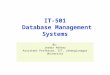 IT-501 Database  Management Systems