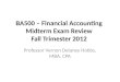 BA500 – Financial Accounting Midterm Exam Review Fall Trimester 2012