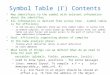 Symbol  Table ( ï‡ ) Contents
