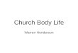 Church Body Life