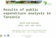 Results of public expenditure analysis in Tanzania