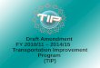 Draft Amendment  FY 2010/11 – 2014/15          Transportation Improvement Program  (TIP)